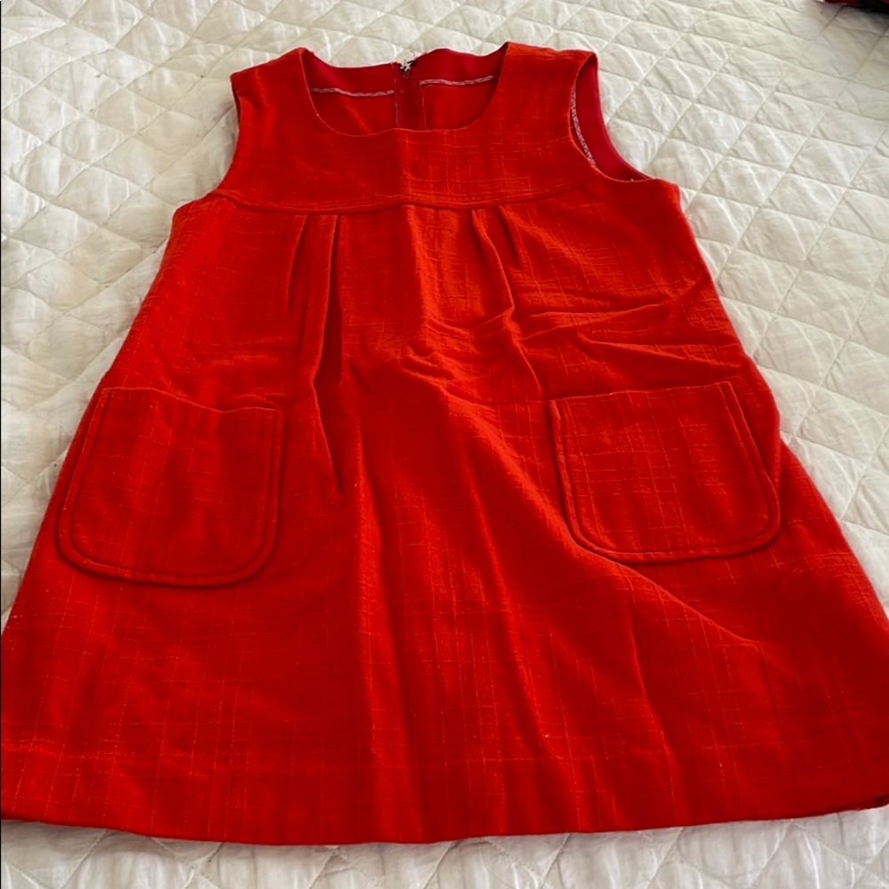 Vintage 60s Bright Orange -Red shift Dress